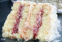 Coconut Cake With Raspberry Filling