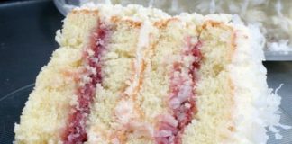 Coconut Cake With Raspberry Filling