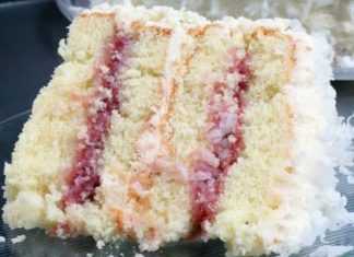 Coconut Cake With Raspberry Filling