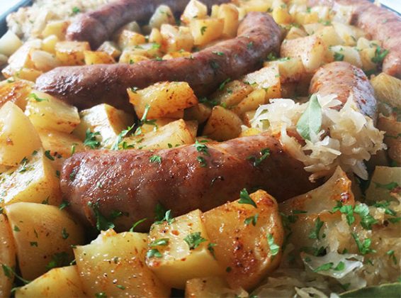 Baked Sausage Potatoes And Sauerkraut Grandmas Things 3860