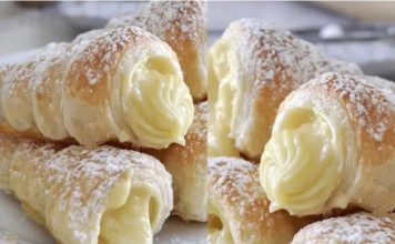 Crisp and Buttery Italian Cream Filled Cannoncini