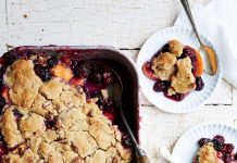 PEACH BLACKBERRY COBBLER