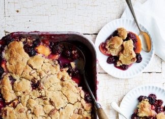 PEACH BLACKBERRY COBBLER