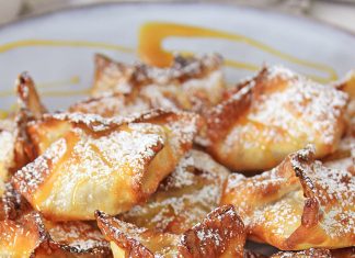 Air Fryer Caramel Apple Wontons