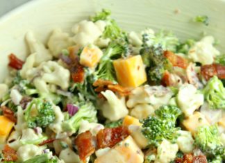 Loaded Broccoli Cauliflower Salad (Low Carb)