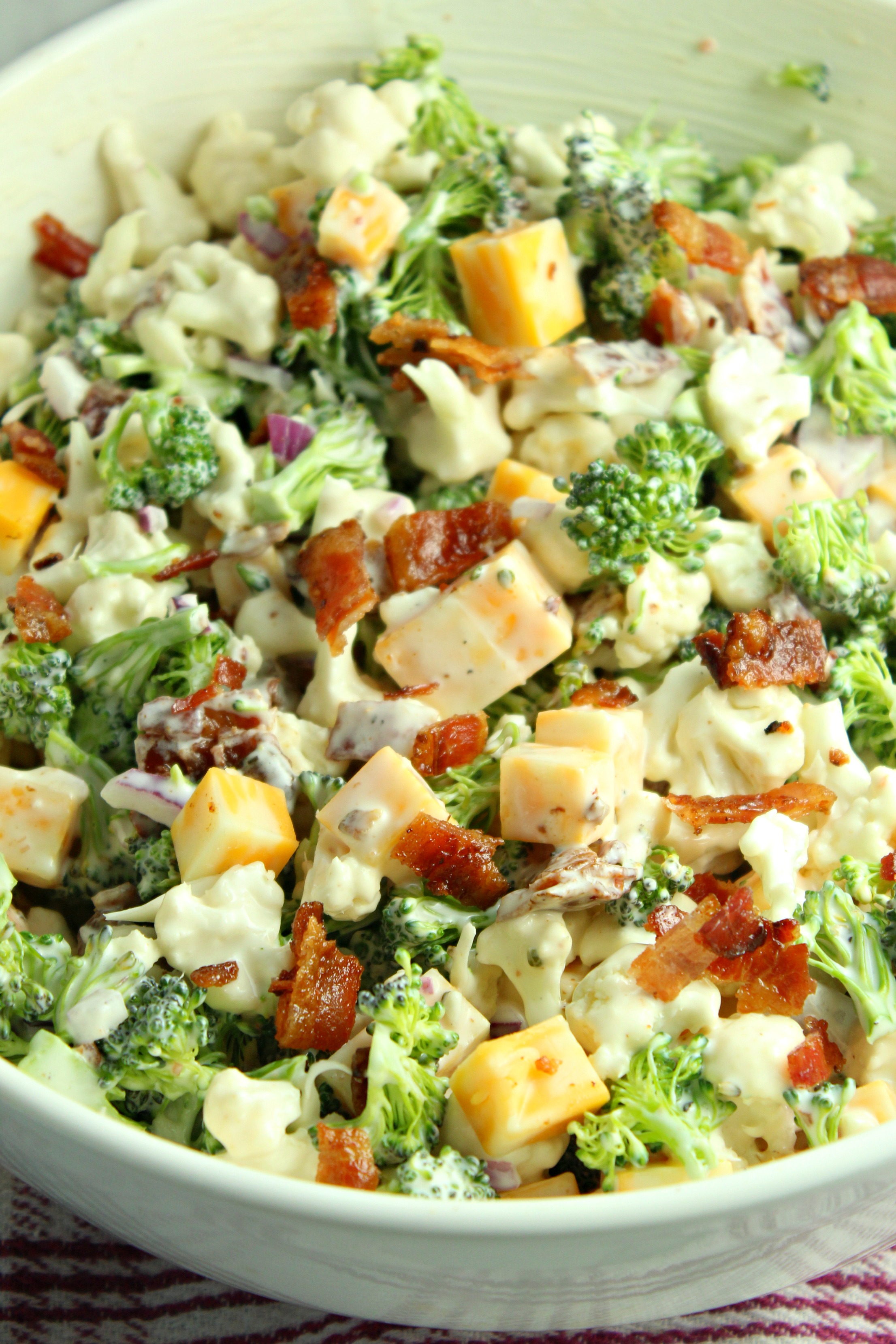 Loaded Broccoli Cauliflower Salad Low Carb Grandma s Things