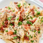 Creamy Sun Dried Tomato Chicken Pasta!