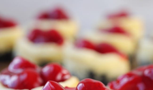 MINI CHERRY CHEESECAKES