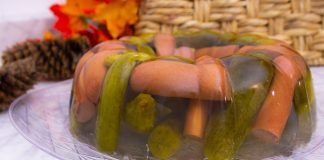 Hot dog jello mold cake & Pickle Juice