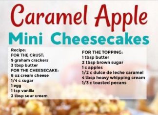 CARAMEL APPLE MINI CHEESECAKES