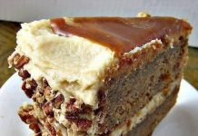 Apple-Spice Layer Cake with Caramel Swirl Icing