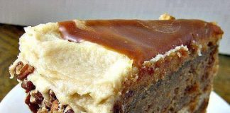 Apple-Spice Layer Cake with Caramel Swirl Icing