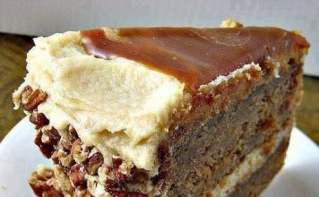 Apple-Spice Layer Cake with Caramel Swirl Icing