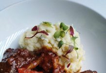 Oxtail served with mash potatoes
