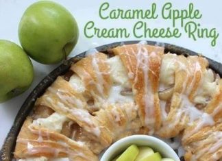 Caramel Apple Cream Cheese Crescent Ring