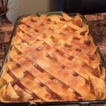 Hot peach cobbler right out of the oven!