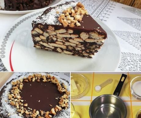 No-Bake Biscuit Cake