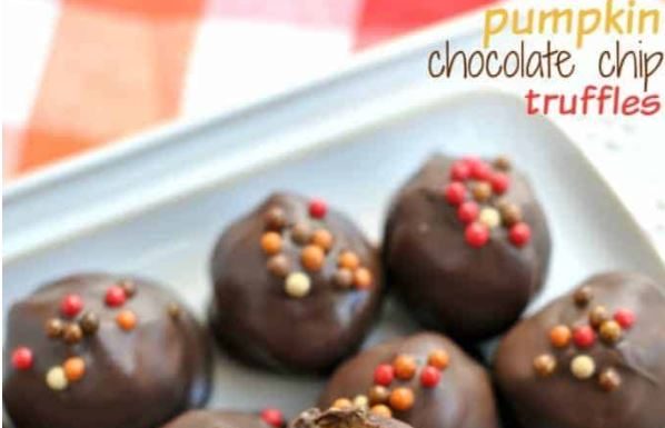 Pumpkin Chocolate Chip Cookie Dough Truffles