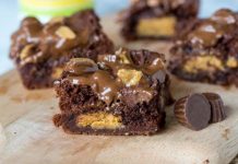 PEANUT BUTTER STUFFED BROWNIES