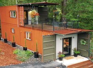 Couple converts two shipping containers into an eye-catching modern home in just 10 months