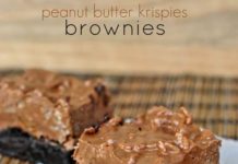 Peanut Butter Krispies Layered Brownies