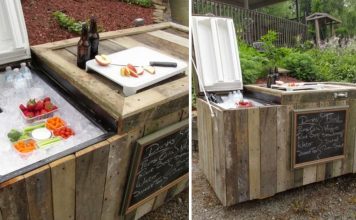 How to turn an old refrigerator into a beautiful outdoor bar