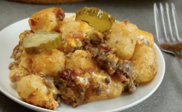 BACON CHEESEBURGER TATER TOT CASSEROLE