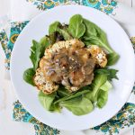 Cauliflower Steaks with Mushroom Gravy. Vegan Glutenfree Recipe