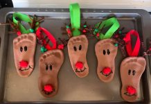 SALT DOUGH FOOTPRINT REINDEER ORNAMENT