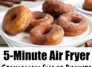 CINNAMON SUGAR AIR FRYER DONUTS (4-INGREDIENTS)