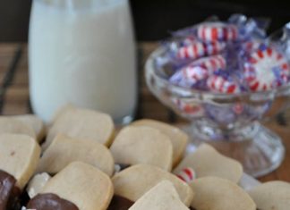 Chocolate Peppermint Shortbread Cookies