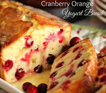 Cranberry Orange Yogurt Bread