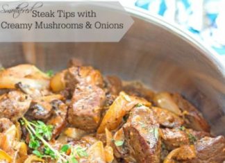 Smothered Steak Tips With Creamy Mushrooms And Onions