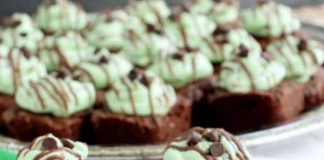 Mint Chocolate Chip Brownie Bites