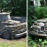 Man Constructs Stunning Vintage Trucks And Cars Out Of Rocks