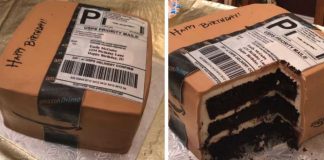 Husband Gifts Wife A Birthday Cake In The Shape Of Her Favorite Thing – An Amazon Prime Parcel