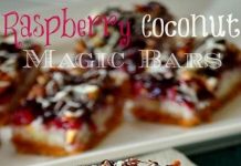 Raspberry Coconut Magic Bars