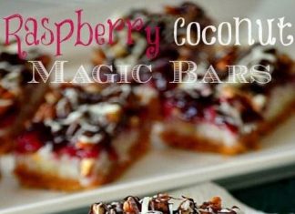 Raspberry Coconut Magic Bars