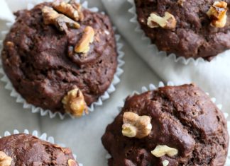 Peanut Butter Chocolate Banana Muffins