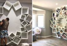 Couple Builds Stunning Bookcase Made Entirely From Boxes