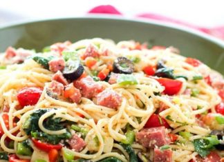 ITALIAN SPAGHETTI SALAD WITH SPINACH