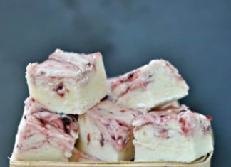 White Chocolate Raspberry Fudge