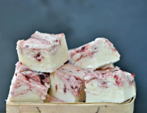 White Chocolate Raspberry Fudge