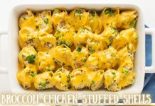 Chicken Broccoli Stuffed Shells