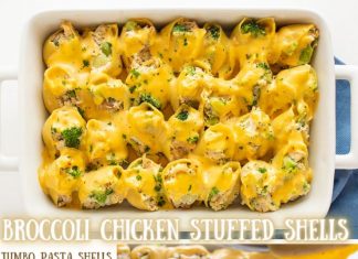 Chicken Broccoli Stuffed Shells