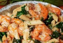 Cheese Shrimp Penne Pasta & Spinach