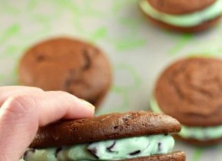 Mint Chocolate Chip Whoopie Pies