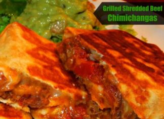 Grilled Shredded Beef Chimichangas