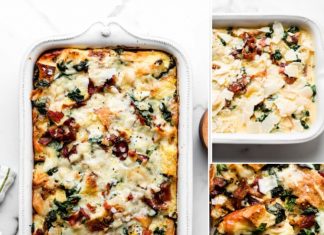 Spinach & Bacon Breakfast Strata