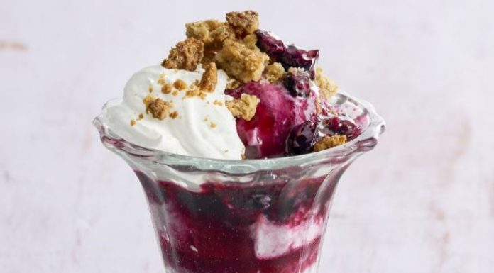 Blueberry Crumble Sundaes